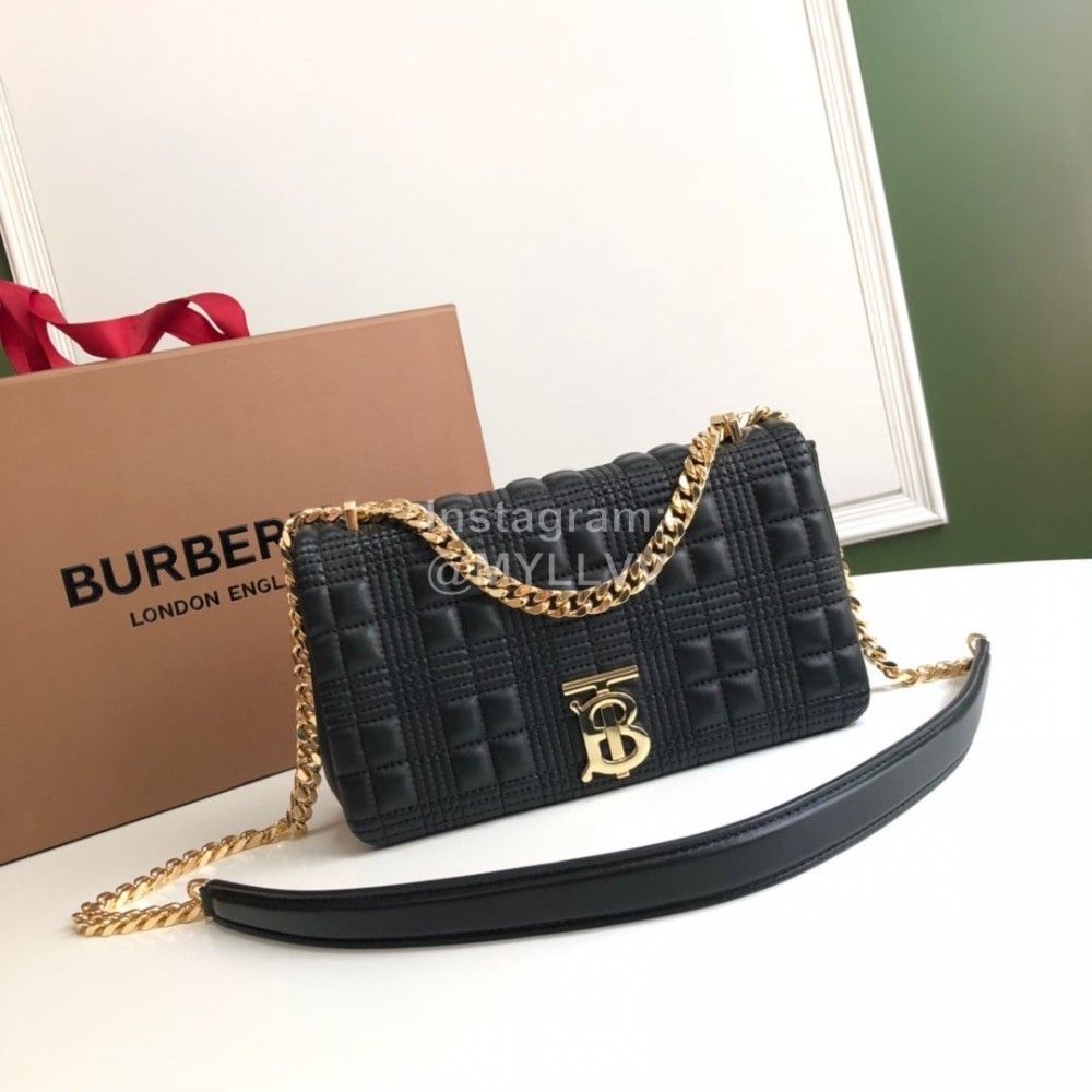 Burberry Soft Sheepskin Chain Bag Black
