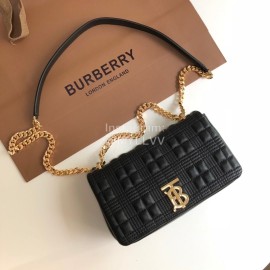 Burberry Soft Sheepskin Chain Bag Black