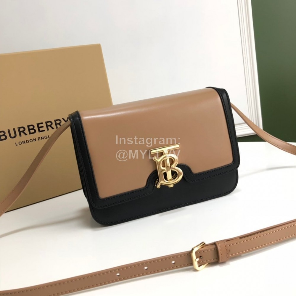 Burberry Leather Retro Messenger Bag For Women Khaki