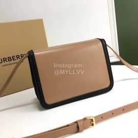 Burberry Leather Retro Messenger Bag For Women Khaki