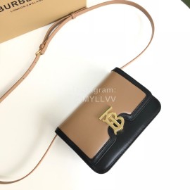 Burberry Leather Retro Messenger Bag For Women Khaki