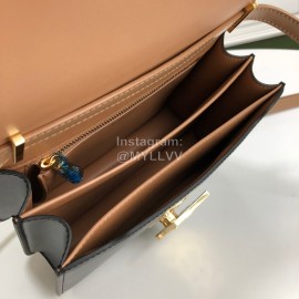 Burberry Leather Retro Messenger Bag For Women Khaki