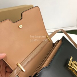 Burberry Leather Retro Messenger Bag For Women Khaki