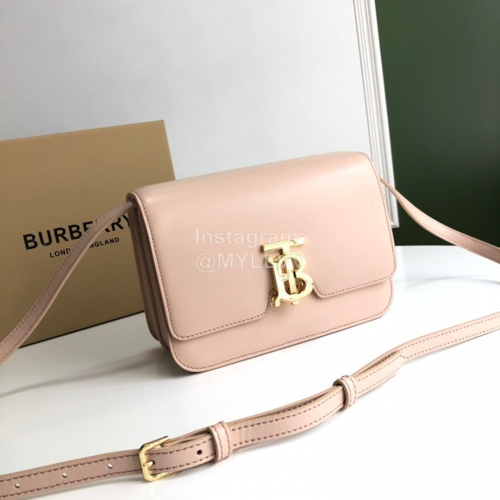 Burberry Leather Retro Messenger Bag For Women Pink
