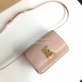 Burberry Leather Retro Messenger Bag For Women Pink