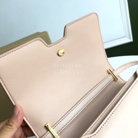 Burberry Leather Retro Messenger Bag For Women Pink