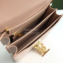 Burberry Leather Retro Messenger Bag For Women Pink