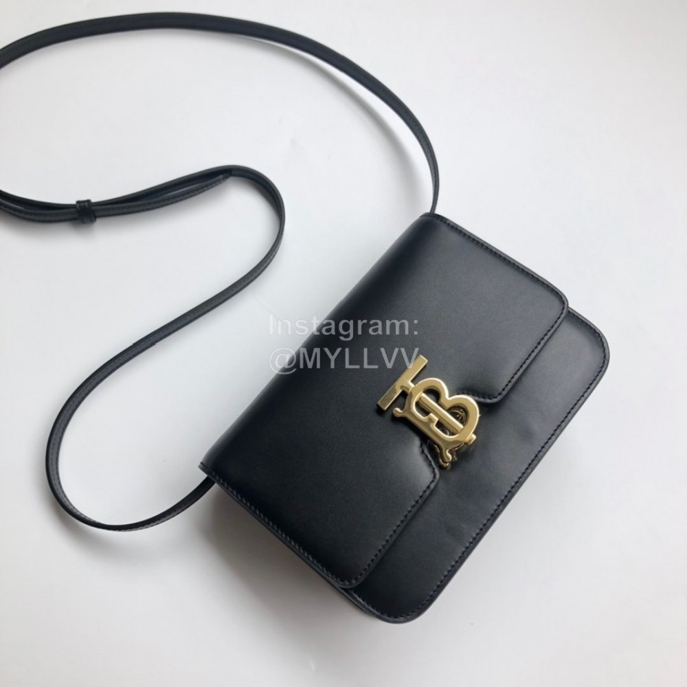 Burberry Leather Retro Messenger Bag For Women Black