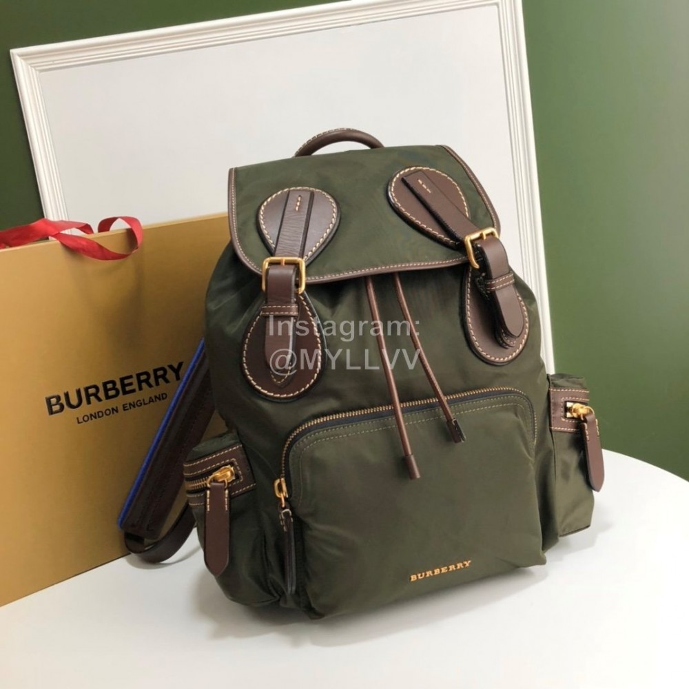 Burberry Nylon Calf Light Backpack Green