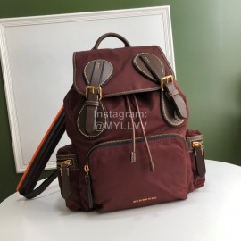 Burberry Nylon Calf Light Backpack Wine Red
