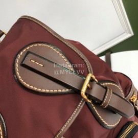 Burberry Nylon Calf Light Backpack Wine Red