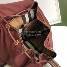 Burberry Nylon Calf Light Backpack Wine Red