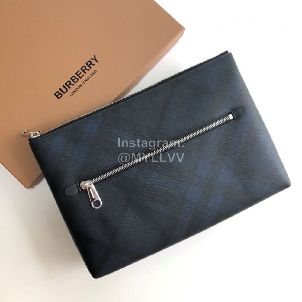 Burberry Grain Leather Handbag Blue
