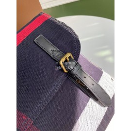 Burberry British Style Cotton Hemp Messenger Bag Tibetan Green