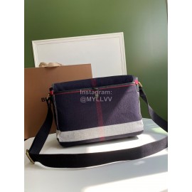 Burberry British Style Cotton Hemp Messenger Bag Tibetan Green