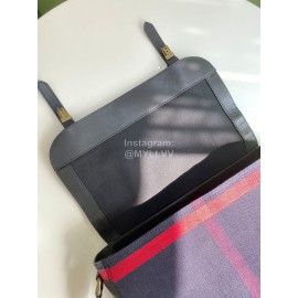 Burberry British Style Cotton Hemp Messenger Bag Tibetan Green