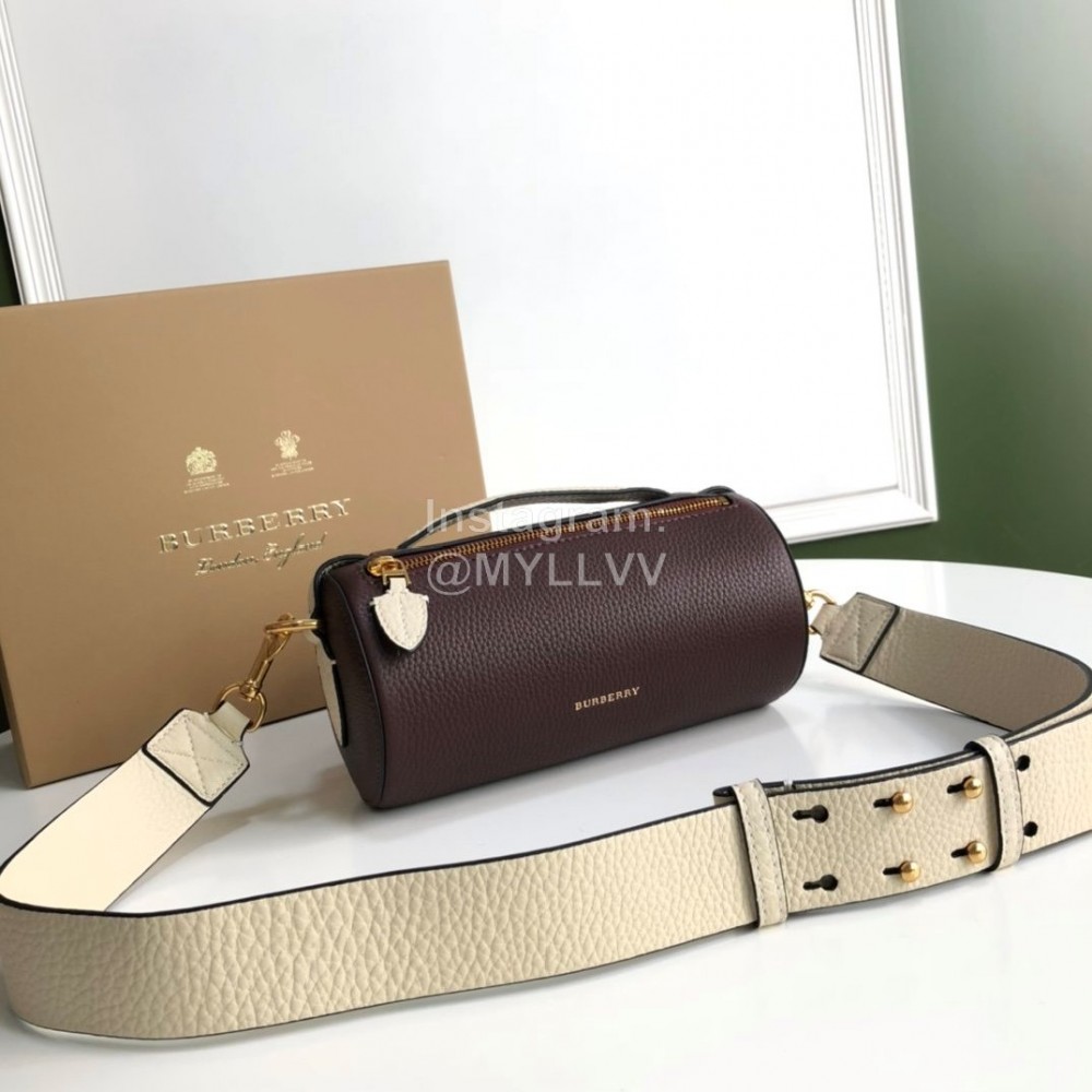 Burberry Calf Cylindrical Messenger Bag Brown