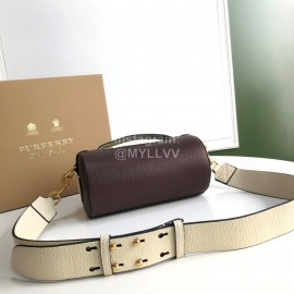 Burberry Calf Cylindrical Messenger Bag Brown