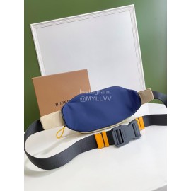 Burberry Nylon Leather Waist Bag Chest Bag Blue