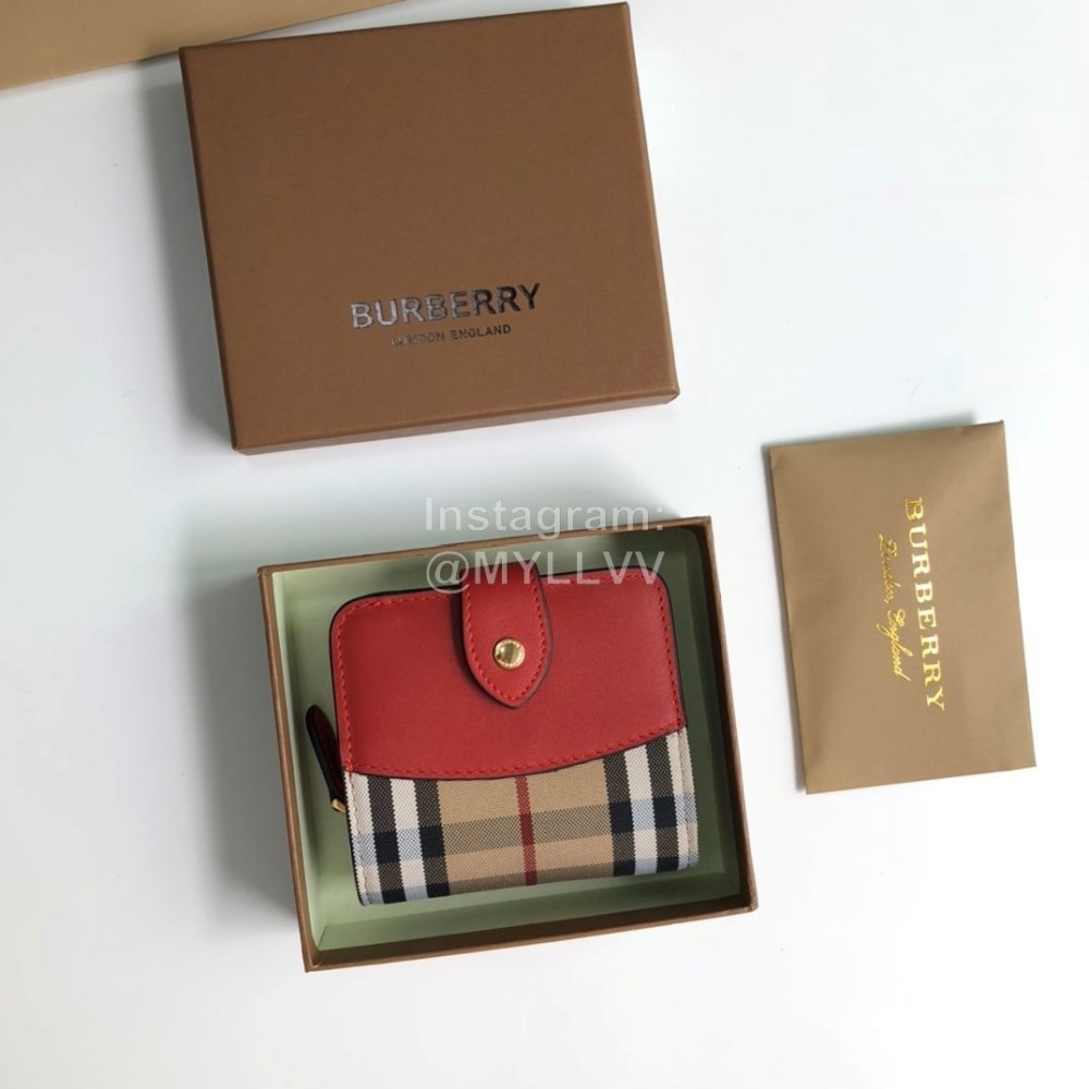 Burberry Soft Leather Short Wallet Red