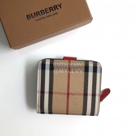 Burberry Soft Leather Short Wallet Red
