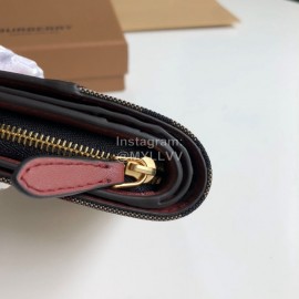 Burberry Soft Leather Short Wallet Wine Red