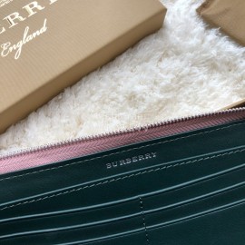 Burberry New Zipper Long Wallet Rose Red