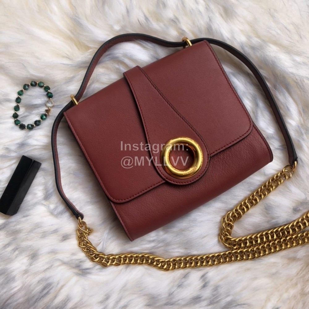 Burberry Small Fashion Messenger Bag For Women Purplish Red