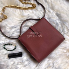 Burberry Small Fashion Messenger Bag For Women Purplish Red