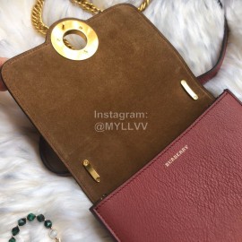 Burberry Small Fashion Messenger Bag For Women Purplish Red