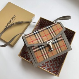 Burberry Vintage Plaid Flip Bag For Women Gray