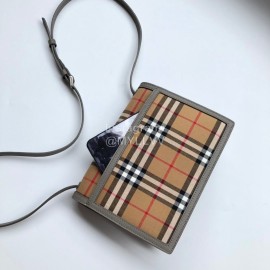 Burberry Vintage Plaid Flip Bag For Women Gray