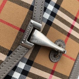 Burberry Vintage Plaid Flip Bag For Women Gray