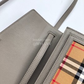 Burberry Vintage Plaid Flip Bag For Women Gray