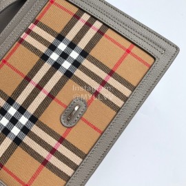 Burberry Vintage Plaid Flip Bag For Women Gray