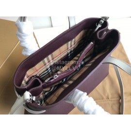 Burberry New Soft Calfskin Handbag Purple