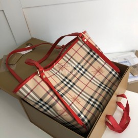 Burberry Classic Plaid Two Piece Case Bag Red
