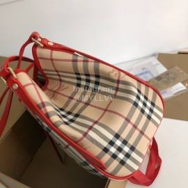 Burberry Classic Plaid Two Piece Case Bag Red