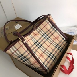 Burberry Classic Plaid Two Piece Case Bag Coffee