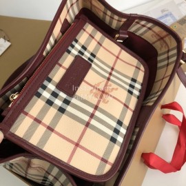 Burberry Classic Plaid Two Piece Case Bag Coffee