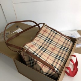 Burberry Classic Plaid Two Piece Case Bag Brown