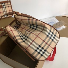Burberry Classic Plaid Two Piece Case Bag Brown