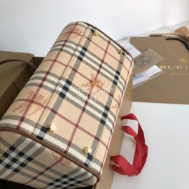 Burberry Classic Plaid Two Piece Case Bag Brown