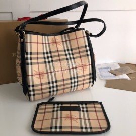 Burberry Classic Plaid Two Piece Case Bag Black