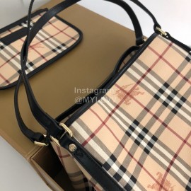 Burberry Classic Plaid Two Piece Case Bag Black