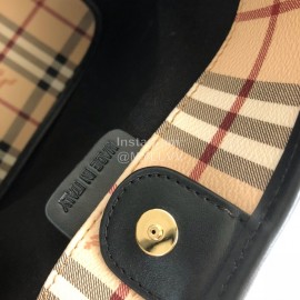 Burberry Classic Plaid Two Piece Case Bag Black