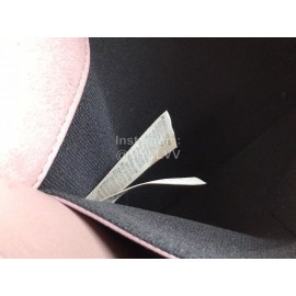 Burberry Grain Leather Checkered Messenger Bag Pink