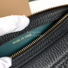 Burberry Grain Leather Checkered Messenger Bag Black