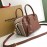 Burberry Color Matching Leather Handbag Messenger Bag Brown