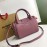 Burberry Color Matching Leather Handbag Messenger Bag Purplish Red